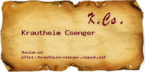 Krautheim Csenger névjegykártya